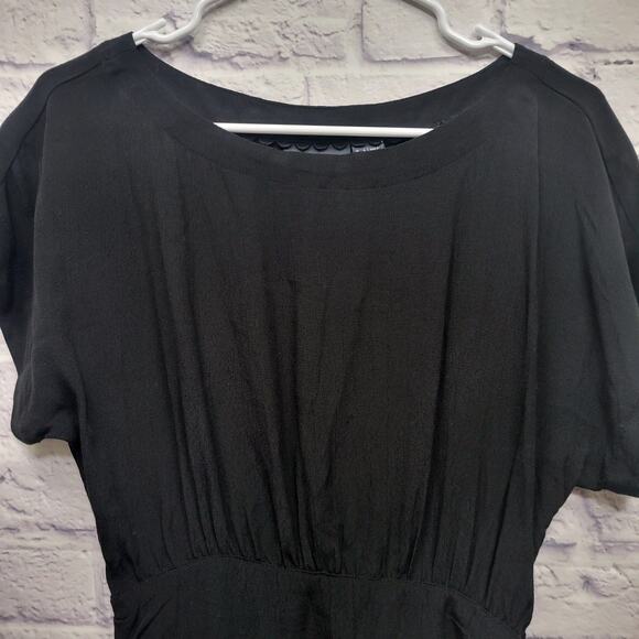 NWT Maeve Anthropologie Black Ruched Slouchy Blouse Size 0 Indie Boho Viscose - Picture 2 of 10